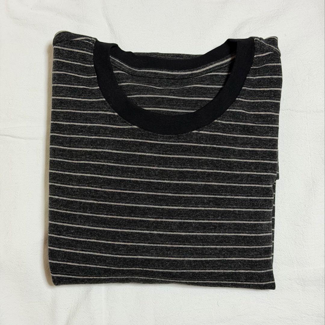 新品タグ付き　aere border long T-shirts BLACK