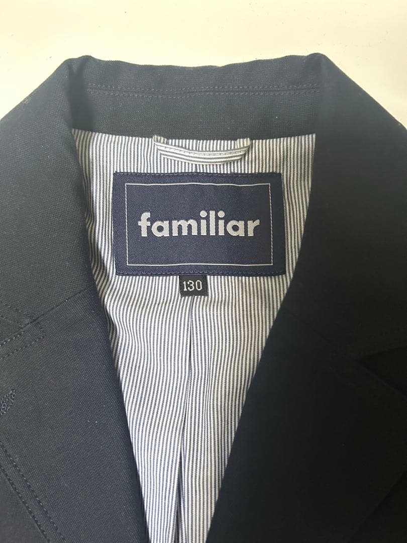 美品　ファミリア 130 キッズ　フォーマルスーツ　紺　男の子