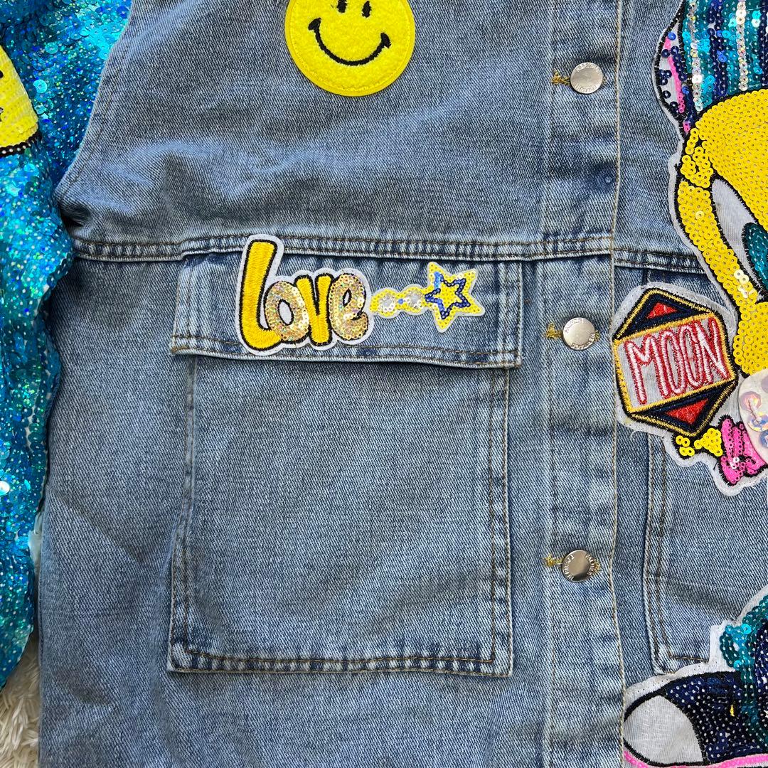 Tweety Bird デニムジャケット 新品タグ付き スパンコールとニコちゃん