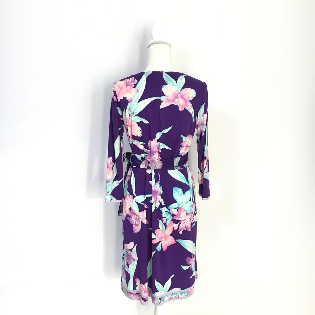 近年美品　LEONARD レオナール　カンカン　スカーフ　ベルト　ワンピース