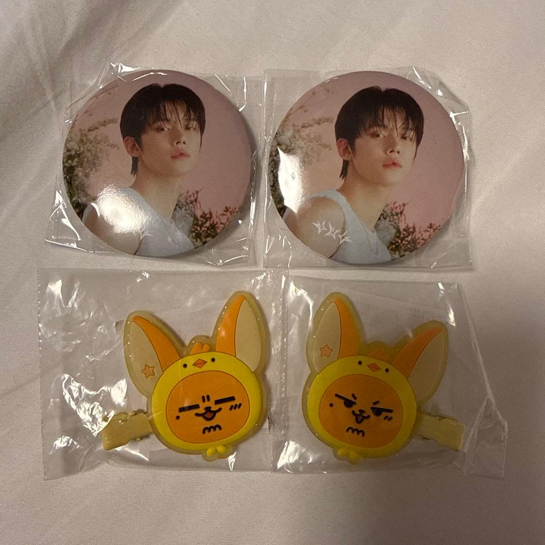 txt プルバトゥ　ヨンジュン　ファンチュン ヘアクリップ2種＋缶バッジ2個