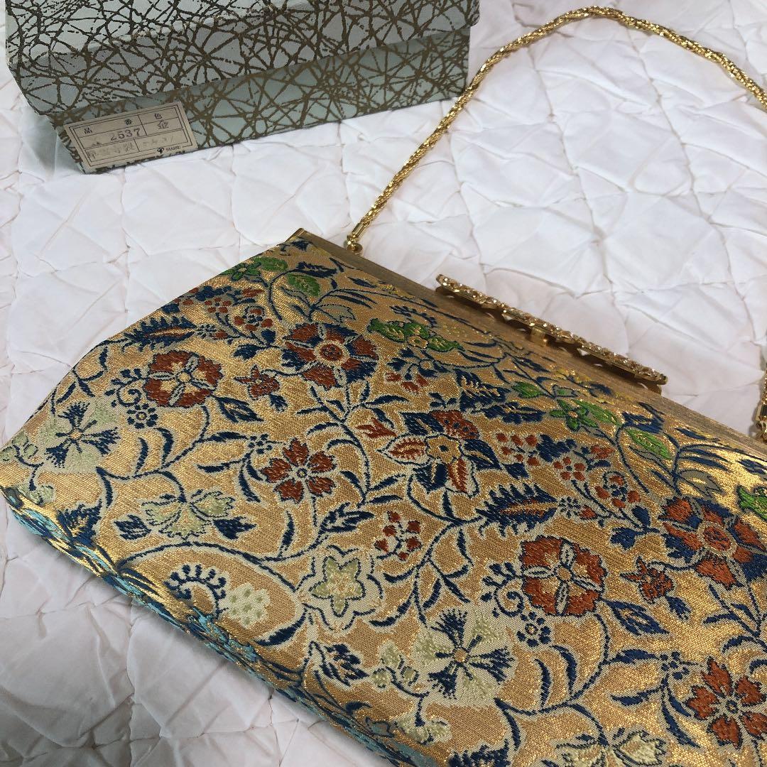 【新品】龍村のバッグ　早雲寺文台裂（金）