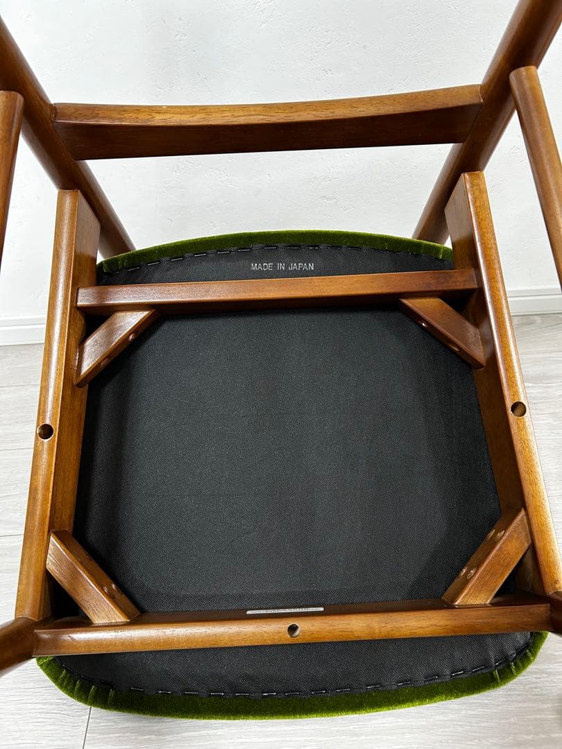 カリモク60+ モケットグリーン ダイニングチェア【2脚セット】