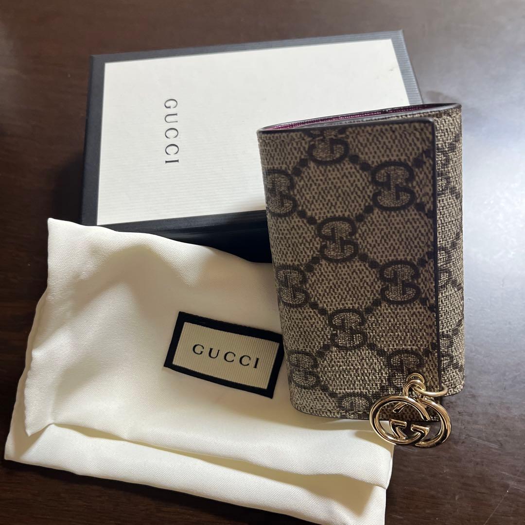 GUCCI キーケース ベージュ/ブラウン/ピンク