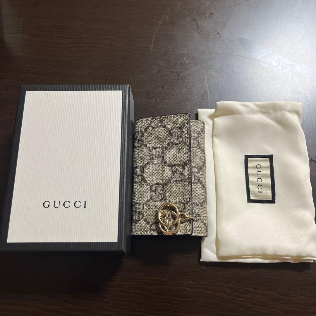 GUCCI キーケース ベージュ/ブラウン/ピンク