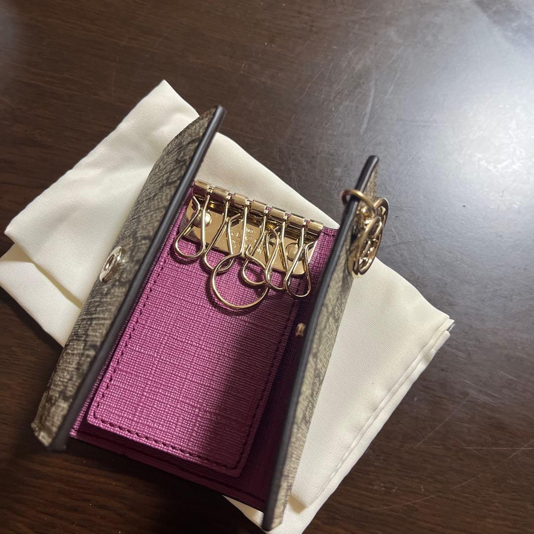 GUCCI キーケース ベージュ/ブラウン/ピンク