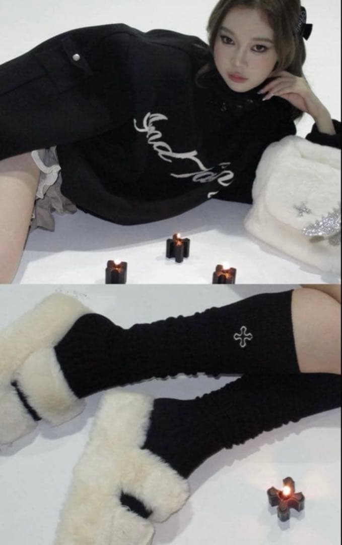 andwang Fluffy Fleece Set ブラック