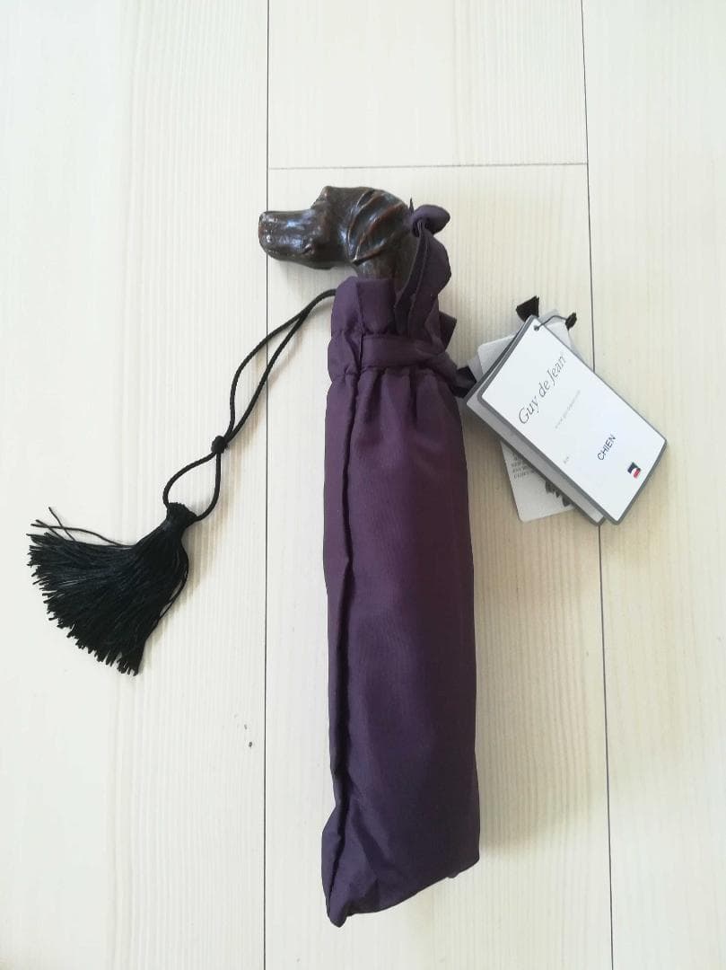 新価格Guy de jean 折畳み傘 雨/日傘兼用：グレーハウンド（プルーン）