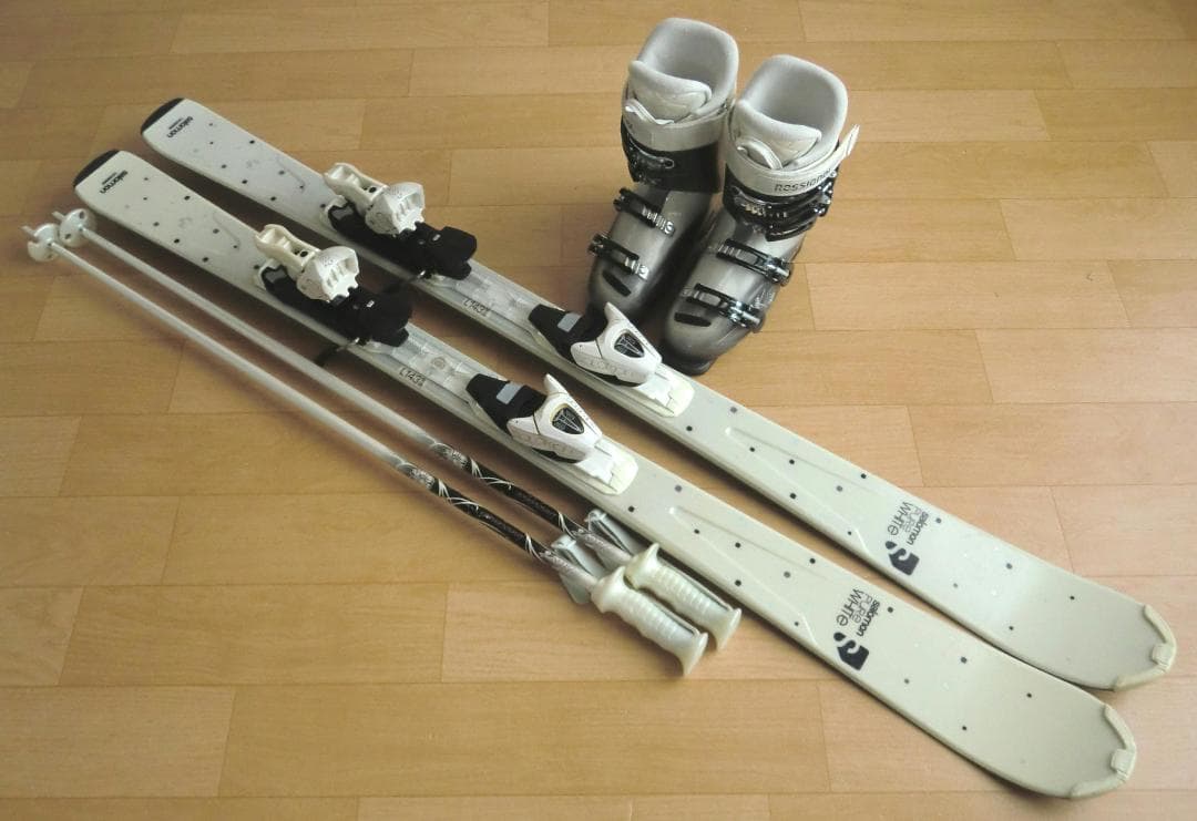 ■■送料無料■サロモン■女性用スキー4点セット■143/24.5■メンテ付■■