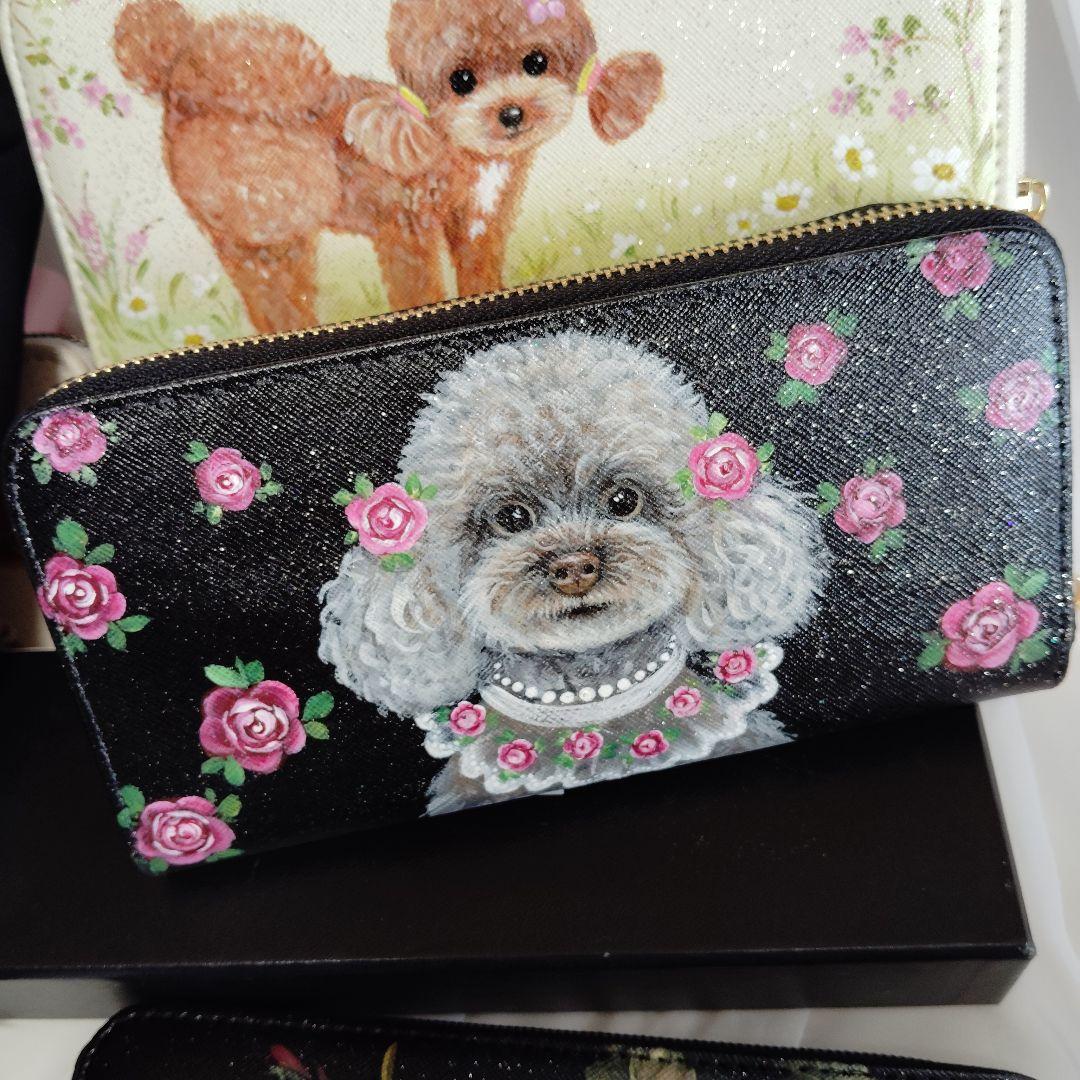 ✰値下げします♡ネルズ。様 トールペイント薔薇トイプードル長財布エプロン5点