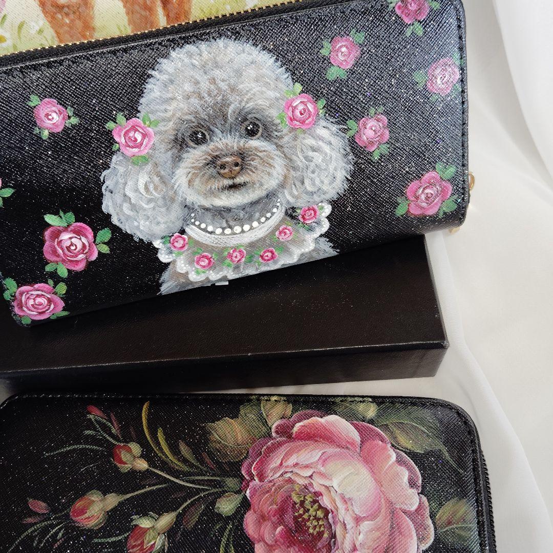 ✰値下げします♡ネルズ。様 トールペイント薔薇トイプードル長財布エプロン5点