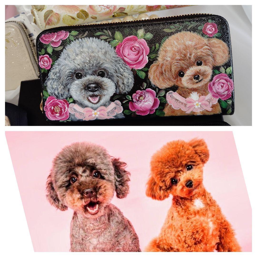 ✰値下げします♡ネルズ。様 トールペイント薔薇トイプードル長財布エプロン5点