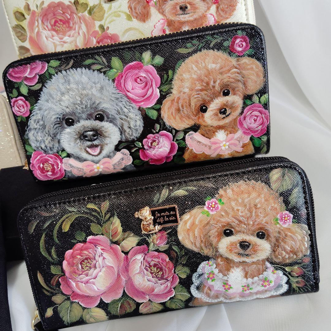 ✰値下げします♡ネルズ。様 トールペイント薔薇トイプードル長財布エプロン5点