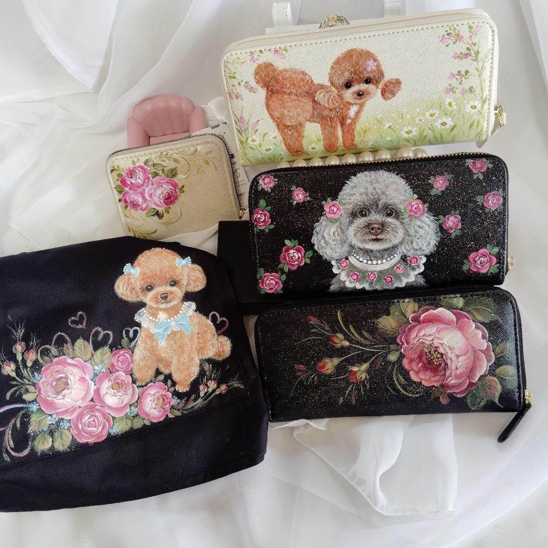 ✰値下げします♡ネルズ。様 トールペイント薔薇トイプードル長財布エプロン5点