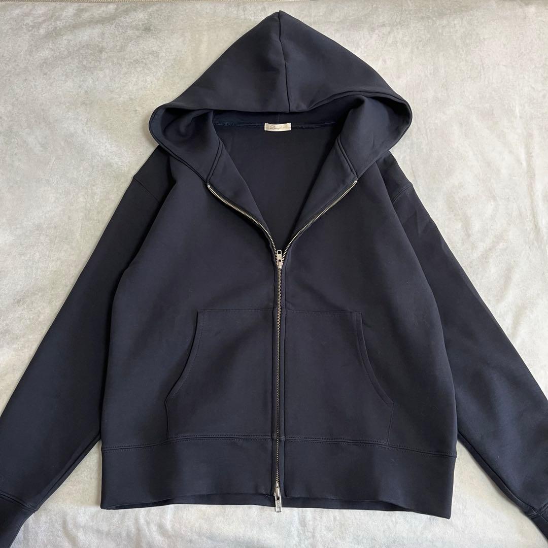 美品⭐️ラウンジドレス　ポンチパーカー ネイビー ダブルジップ