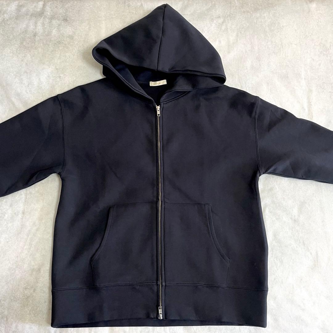 美品⭐️ラウンジドレス　ポンチパーカー ネイビー ダブルジップ