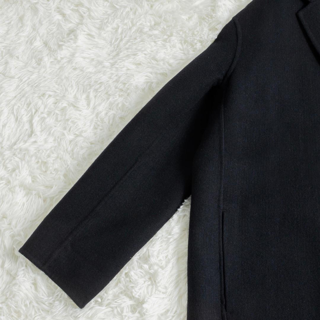 GALERIE VIE ウールカシミヤライトメルトン チェスターコート ネイビー