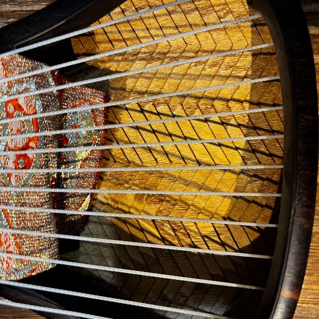 高級　琴　研水　綾杉彫り　くり甲　蒔絵　13弦