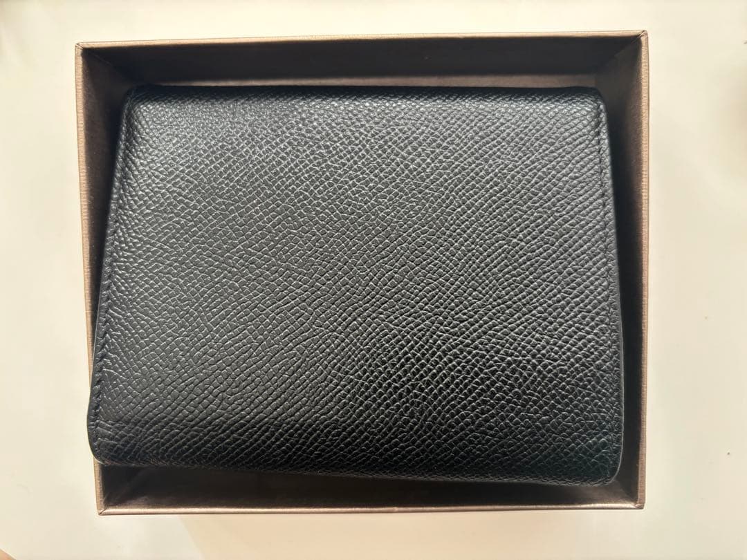 BVLGARI ブラックレザー 三つ折り財布