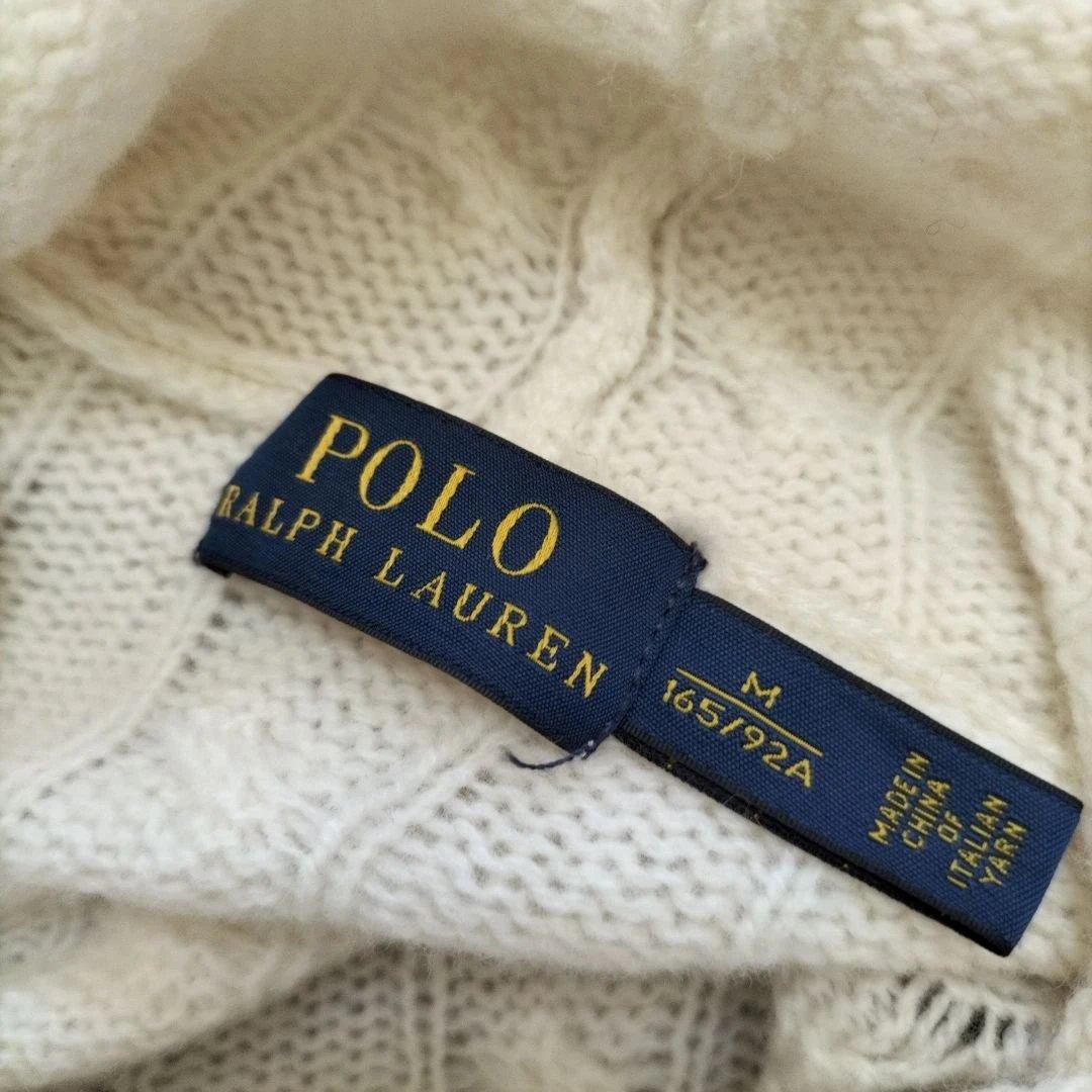 ポロ ラルフローレン 現行タグ　ニットポンチョ カシミア混　ケーブル　ベルト M