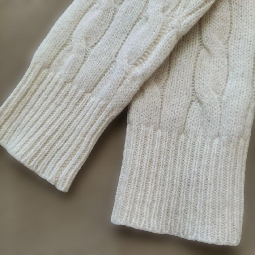 ポロ ラルフローレン 現行タグ　ニットポンチョ カシミア混　ケーブル　ベルト M