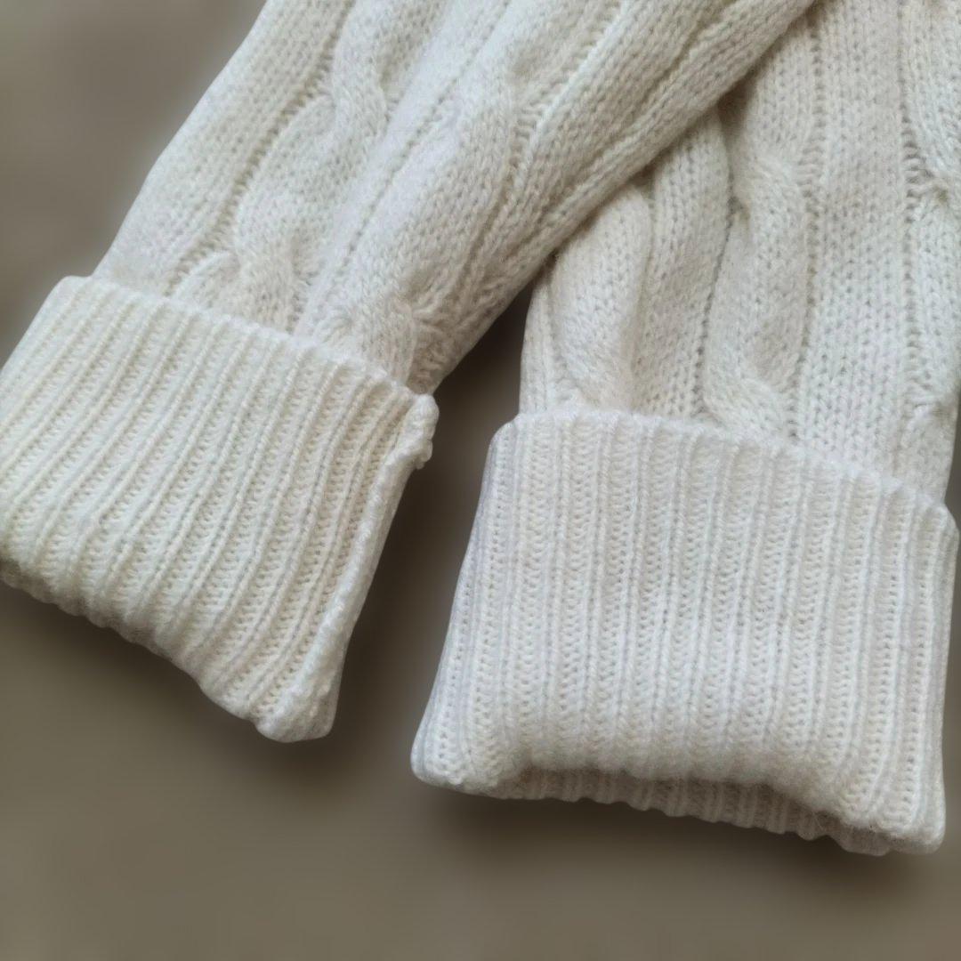 ポロ ラルフローレン 現行タグ　ニットポンチョ カシミア混　ケーブル　ベルト M