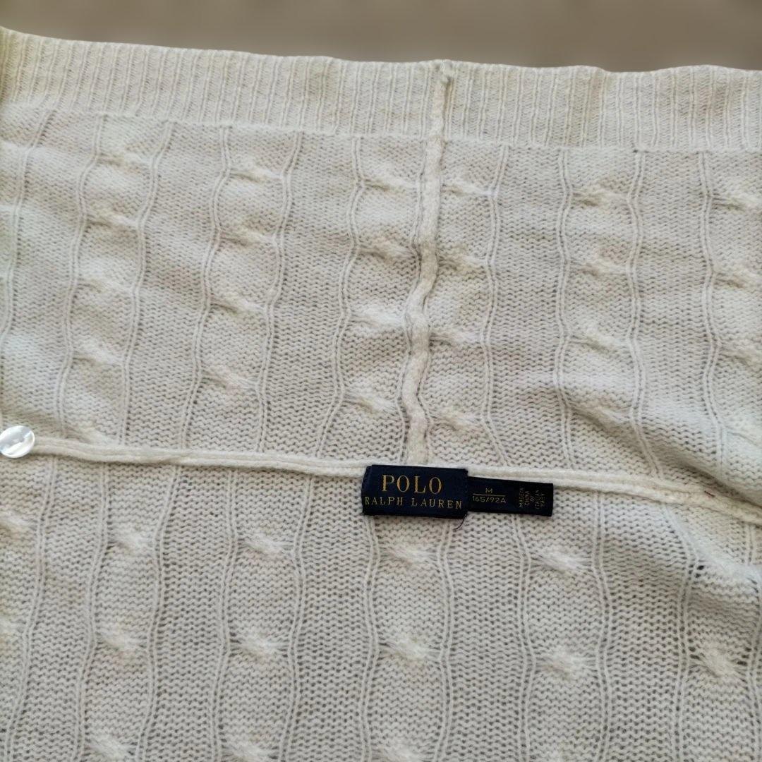 ポロ ラルフローレン 現行タグ　ニットポンチョ カシミア混　ケーブル　ベルト M