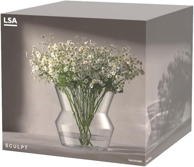 N　LSA ガラス フラワーベース ランタン 高さ23cm おしゃれな花瓶