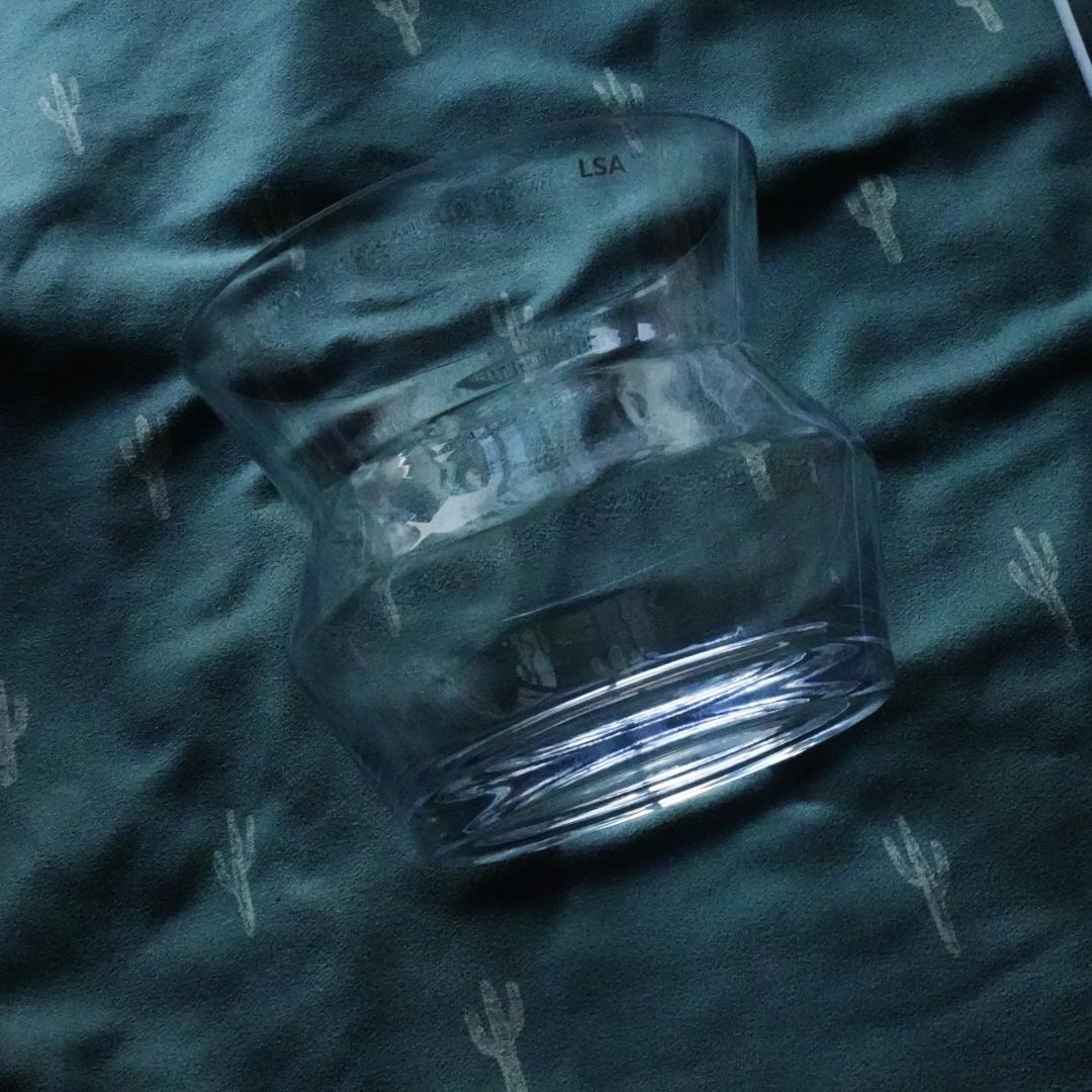 N　LSA ガラス フラワーベース ランタン 高さ23cm おしゃれな花瓶