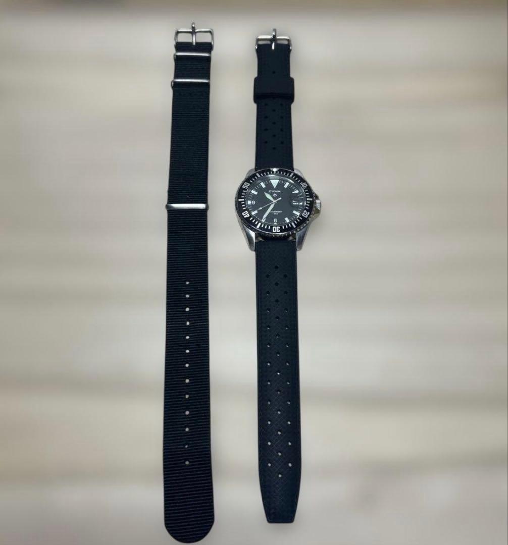 最終値下げ❗️CYMA シーマ ダイバーズ ミリタリーウォッチ 純正ベルト付き