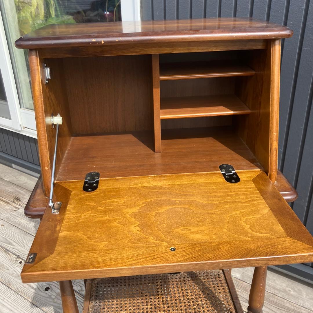 昭和レトロ カリモク コロニアル 木製 ライティングビューロ サイドボード