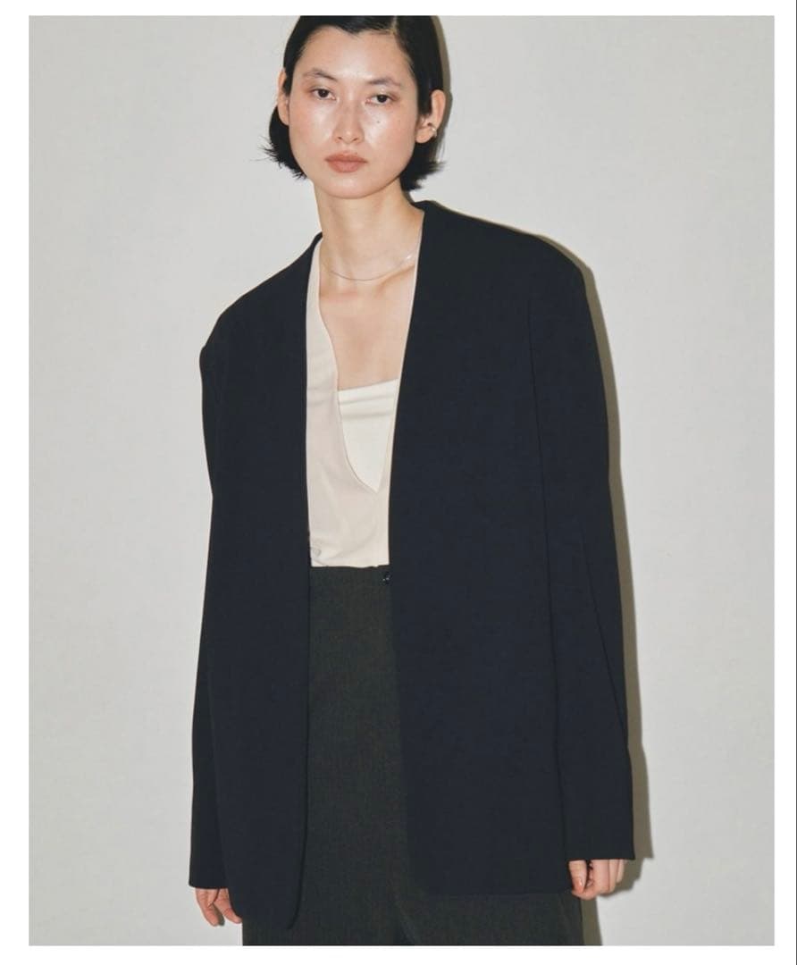 ジャケット・アウター Collarless Twill JK