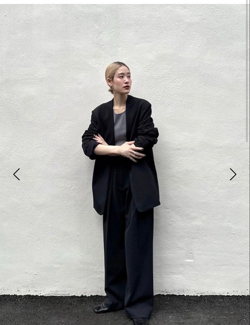 ジャケット・アウター Collarless Twill JK