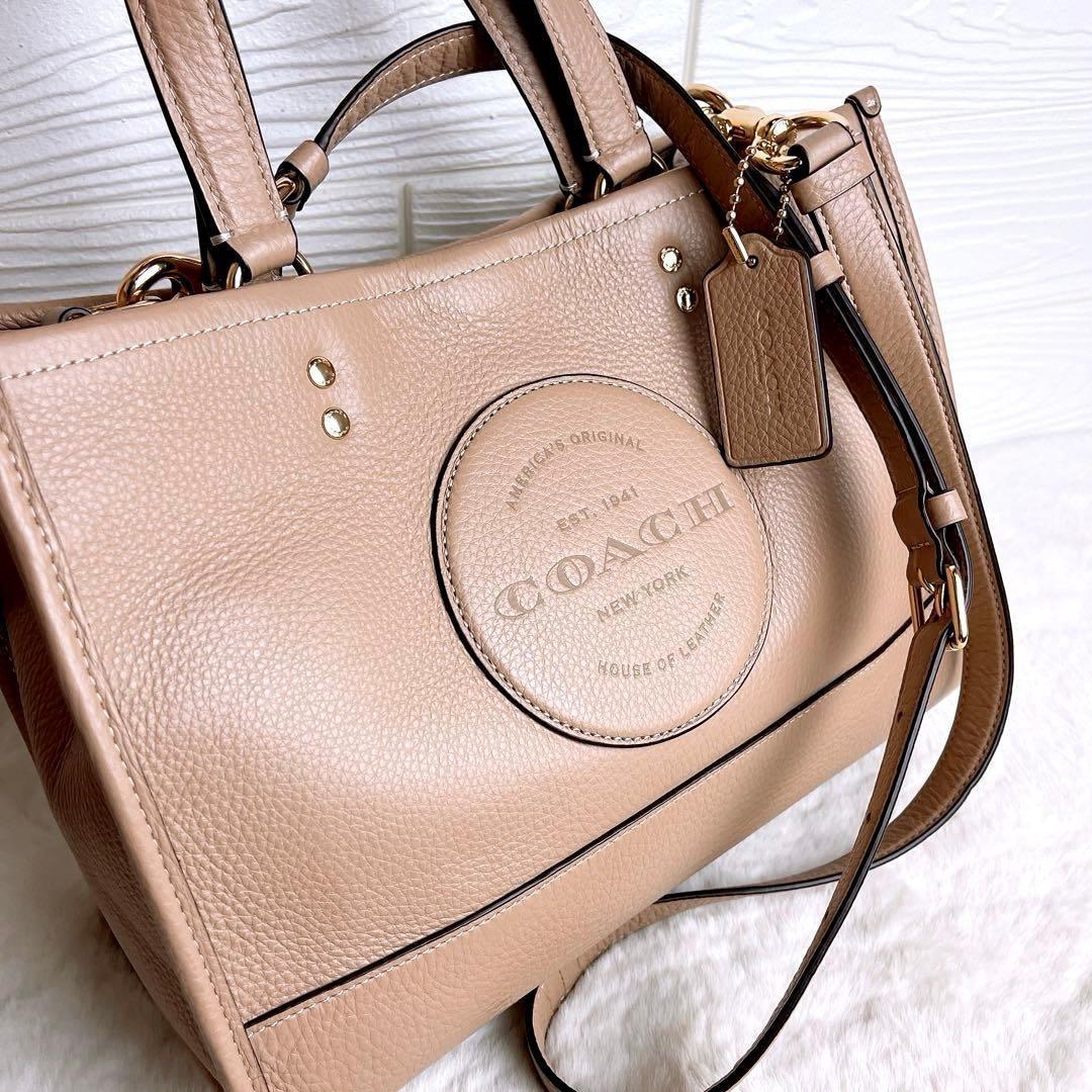 極美品☆COACHコーチ2wayショルダーバッグ ベージュ ゴールド金具.