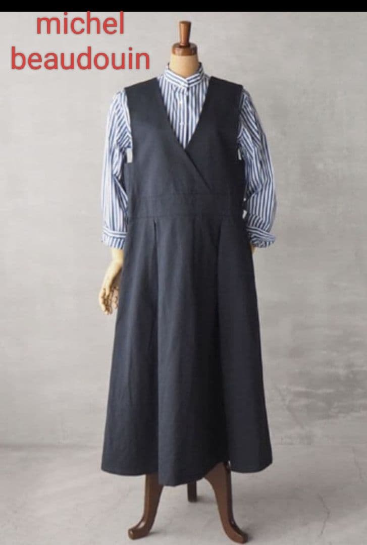 michel beaudouin　カシュクールジャンパースカート　紺色　サイズ1