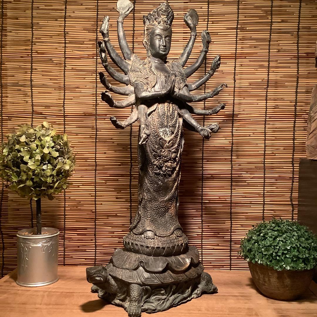 駒谷天藏様売約keep・中国チベット「亀上・千手千眼觀世音菩薩」伽梵達摩尊