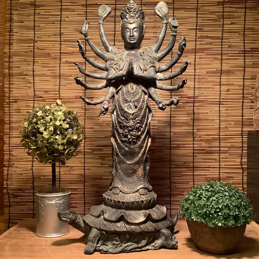 駒谷天藏様売約keep・中国チベット「亀上・千手千眼觀世音菩薩」伽梵達摩尊