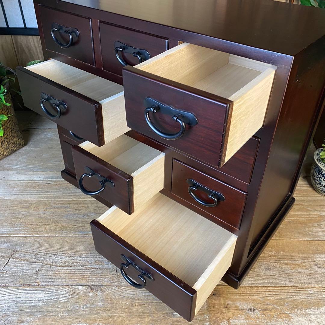 大幅値下げセール中！民芸家具桐材多引き出しチェストタンスB60㎝×53㎝木製収納