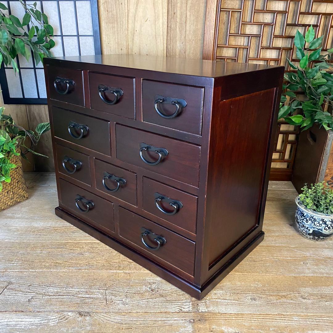 大幅値下げセール中！民芸家具桐材多引き出しチェストタンスB60㎝×53㎝木製収納