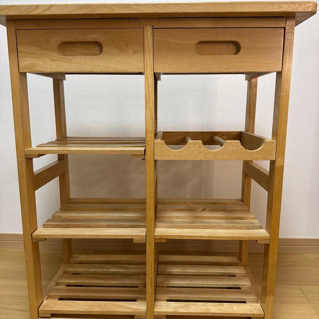 ⭐️断捨離セール⭐ カントリー調 木製キッチンワゴン キャスター付き