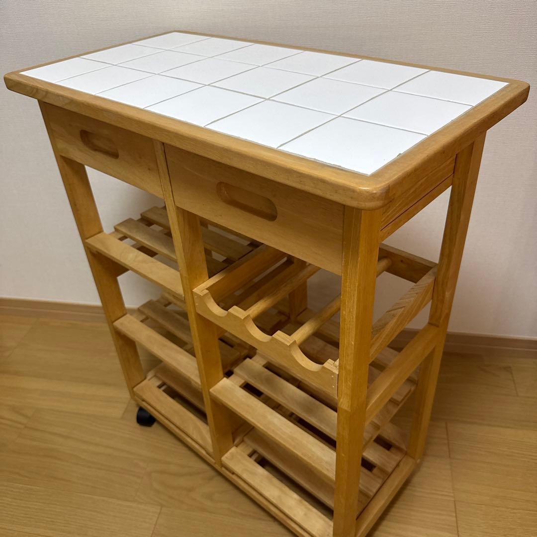 ⭐️断捨離セール⭐ カントリー調 木製キッチンワゴン キャスター付き