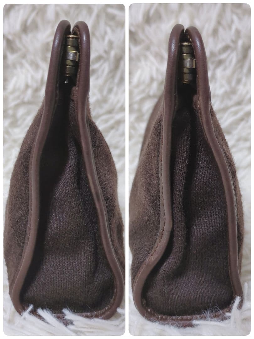 【美品】シャネル☆CHANEL クラッチバッグ ココマーク コットン ブラウン