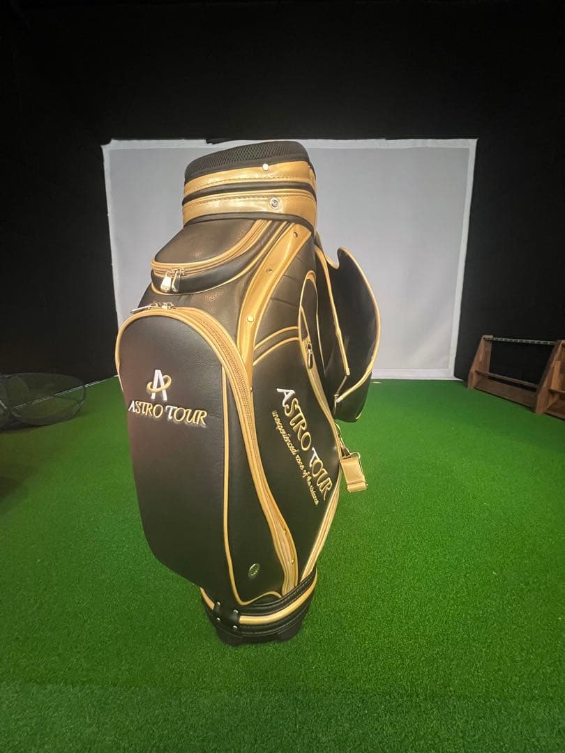 ASTRO TOUR ゴルフバッグ 黒/金 カバー付き