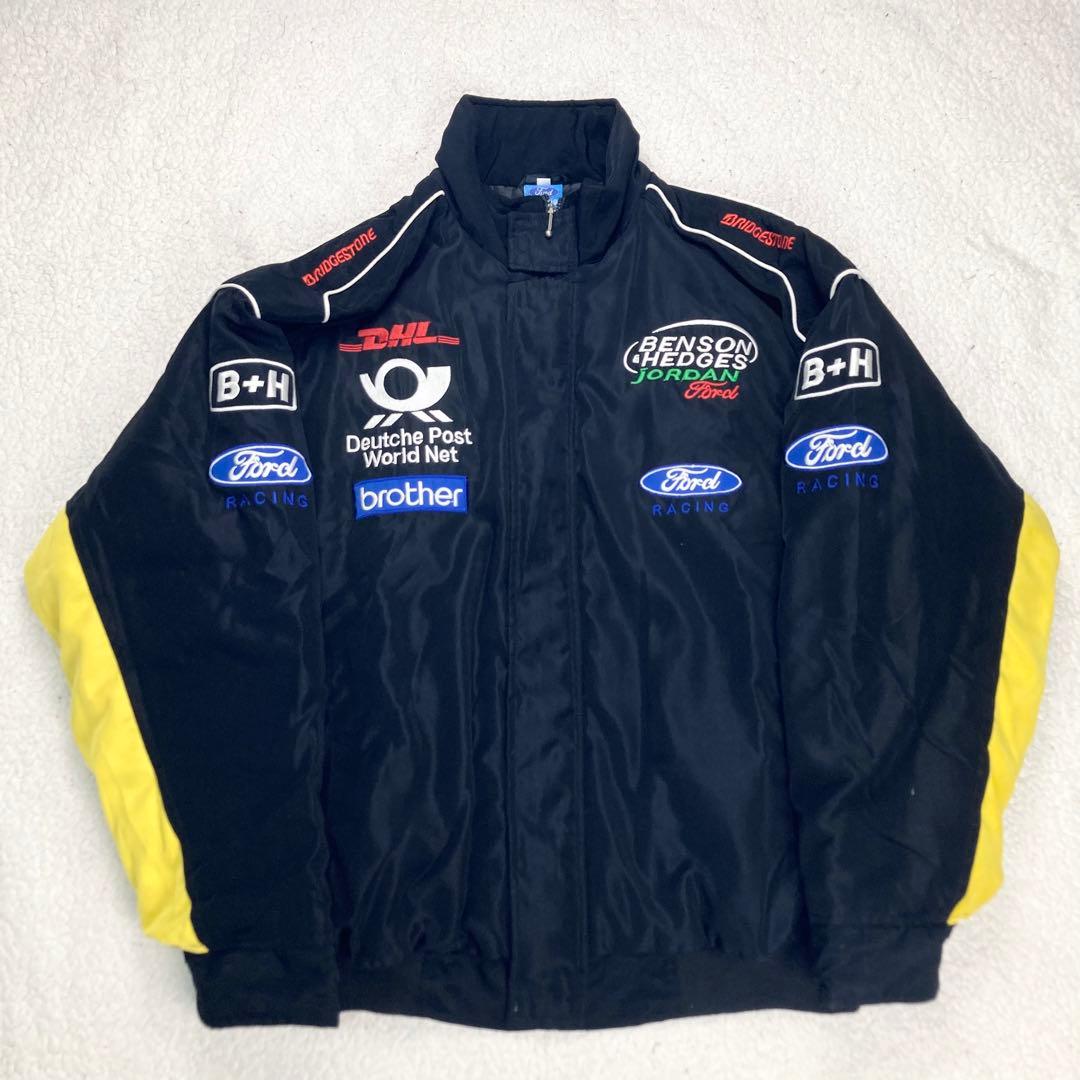 【希少】Ford RACING 企業ロゴ 刺繍 レーシングジャケット XL