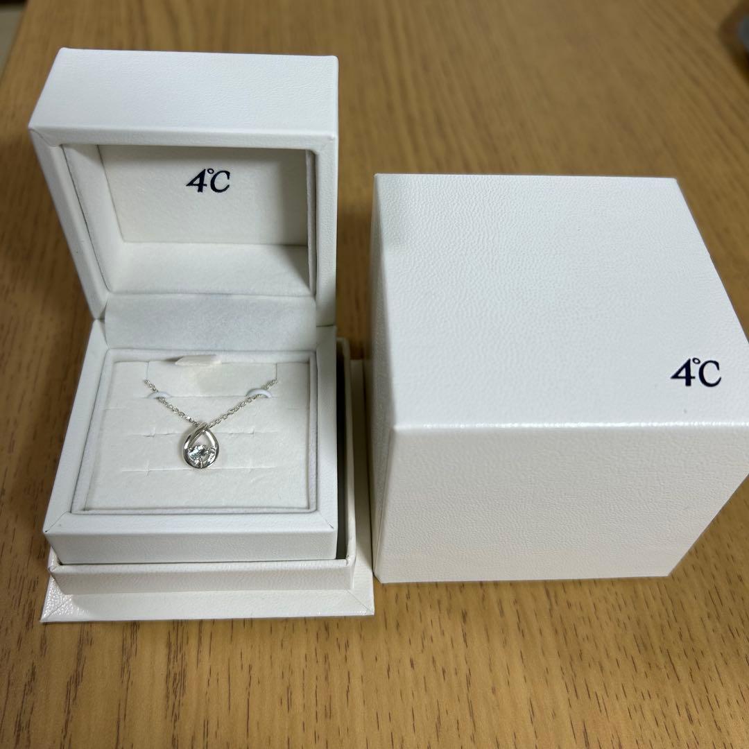 最終値下げ!4℃ エターナルシルバーネックレス、アクアマリン【保証書付】