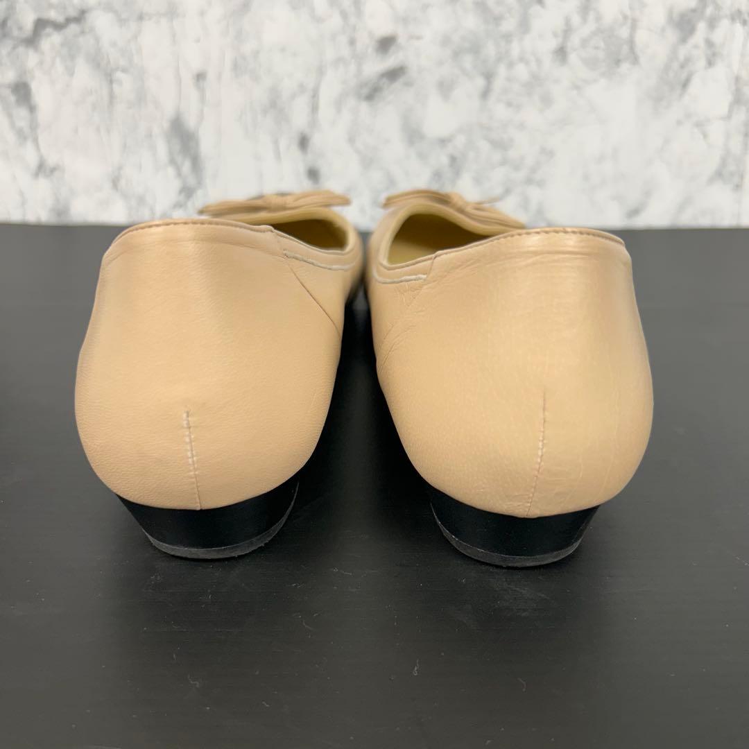 人気♡銀座かねまつ バレエシューズ シープレザー キッド フラット バイカラー
