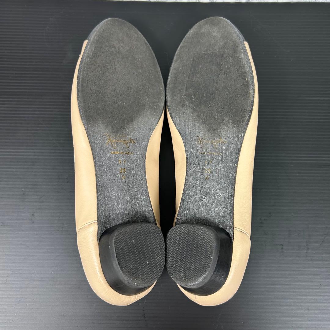 人気♡銀座かねまつ バレエシューズ シープレザー キッド フラット バイカラー