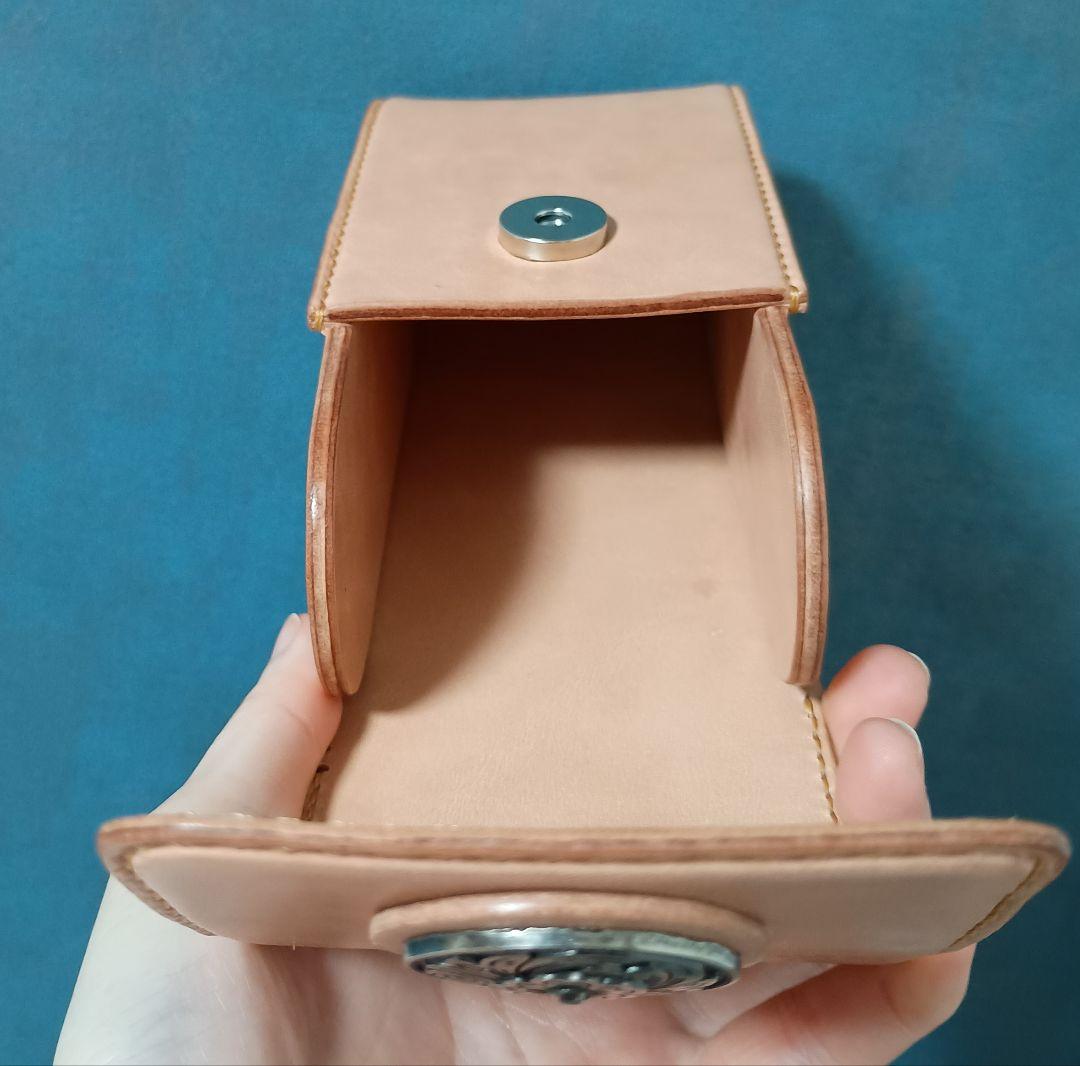 栃木レザーメガネケース 小物入れ 本革ヌメ革 ハンドメイド手縫い