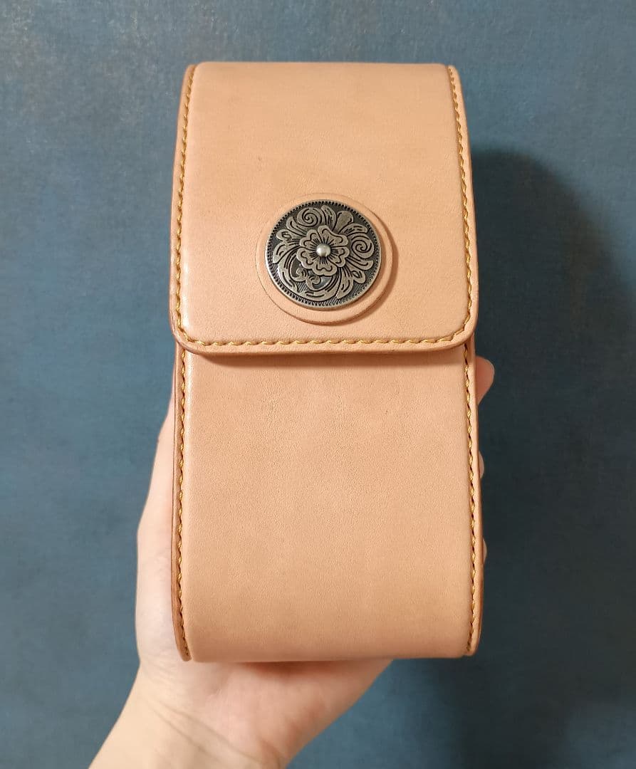 栃木レザーメガネケース 小物入れ 本革ヌメ革 ハンドメイド手縫い