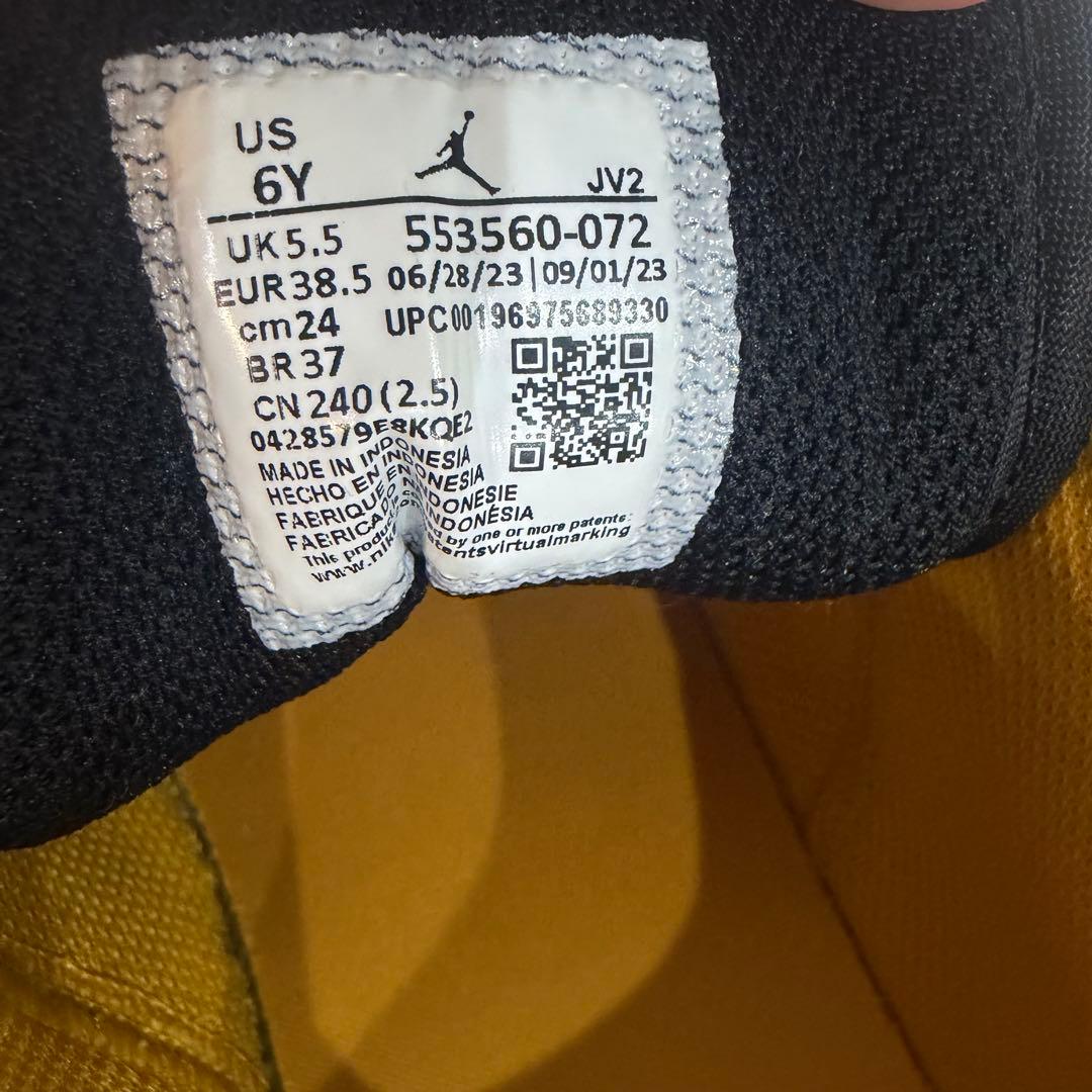 【美品】Nike Air Jordan 1 Low ブラック イエロー 24cm